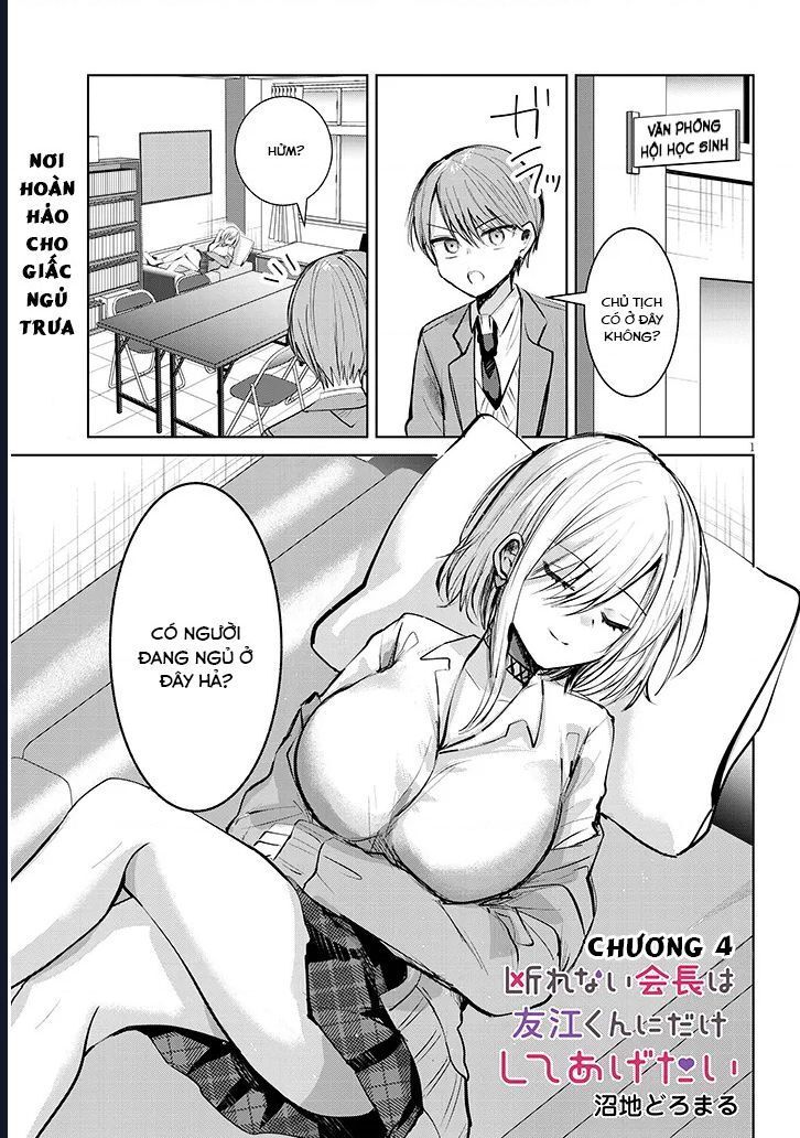 Kotowarenai Kaichou Wa Tomoe-Kun Ni Dake Shite Agetai: Chapter 4